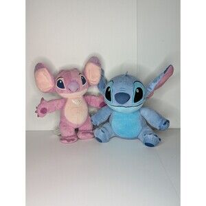 Set Of 2 Disney Angel A.K.A. Experiment 624 & Stitch 10” Plush Lilo & Stitch